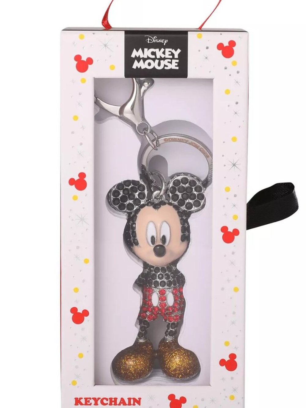 Mickey Mouse Crystal Pave Bag Charm Keychain - Officially Licensed